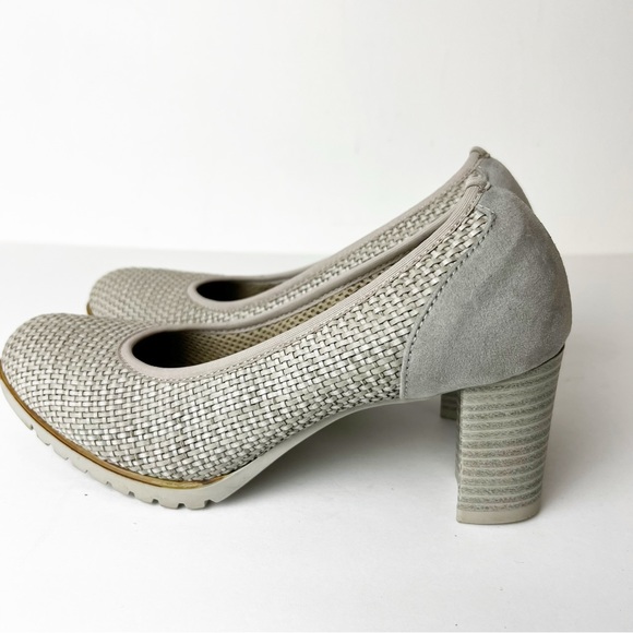 SZ 38 Ateliers Perforated Gray Off White Heels - Picture 3 of 7